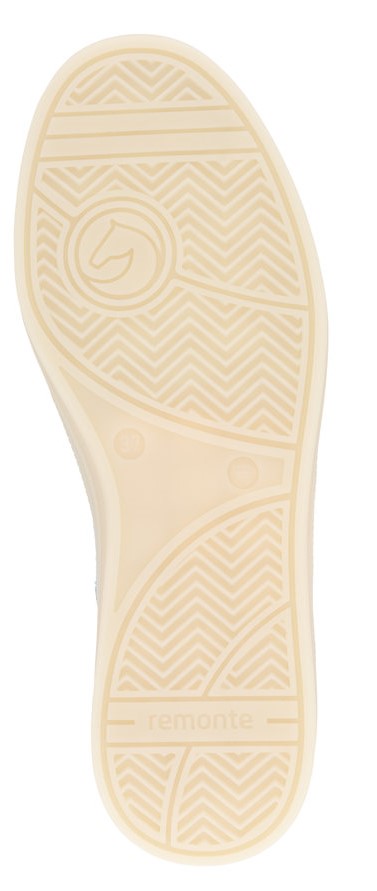 Off-white shoe sole with chevron grip pattern and circular logo.