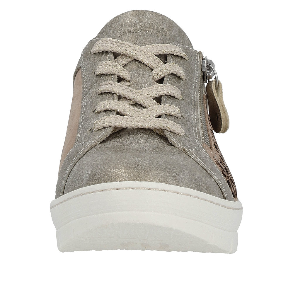 Grey Gold Lace Up