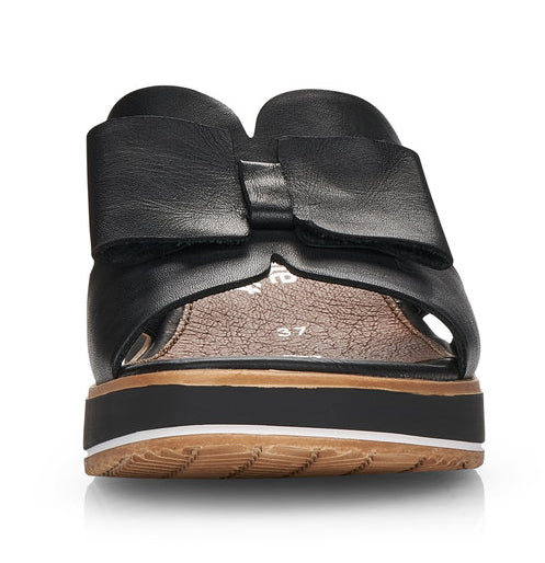 Black Wedge Slide Sandal