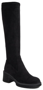 Zina Black Stretch Microsuede