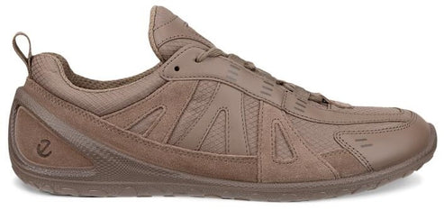 A brown, low-profile sneaker.