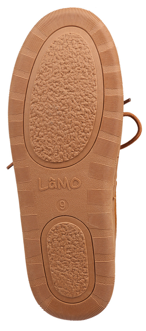 Shoe sole, tan, with visible brand 'Lamo' and size 9.