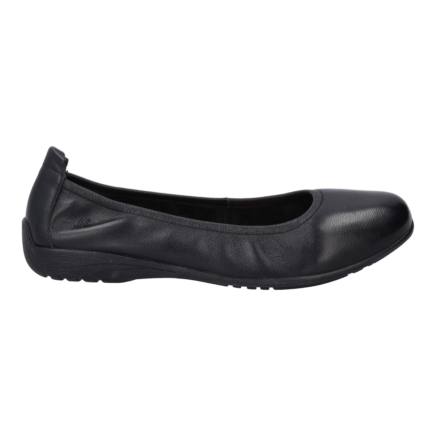 Black leather ballet flat.
