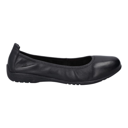 Black leather ballet flat.