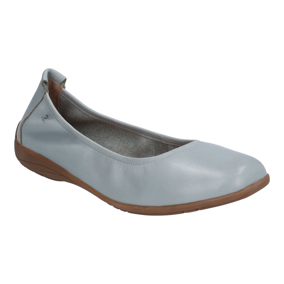 Light blue ballet flat with elastic heel