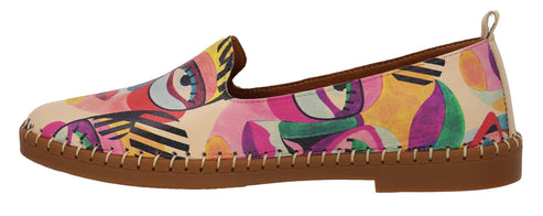 Abstract patterned slip-on shoe.