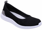 Glitz2 - Jet Black Wide - Stretch Engineered Knit Black