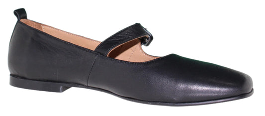 Black Mary Jane style shoe.