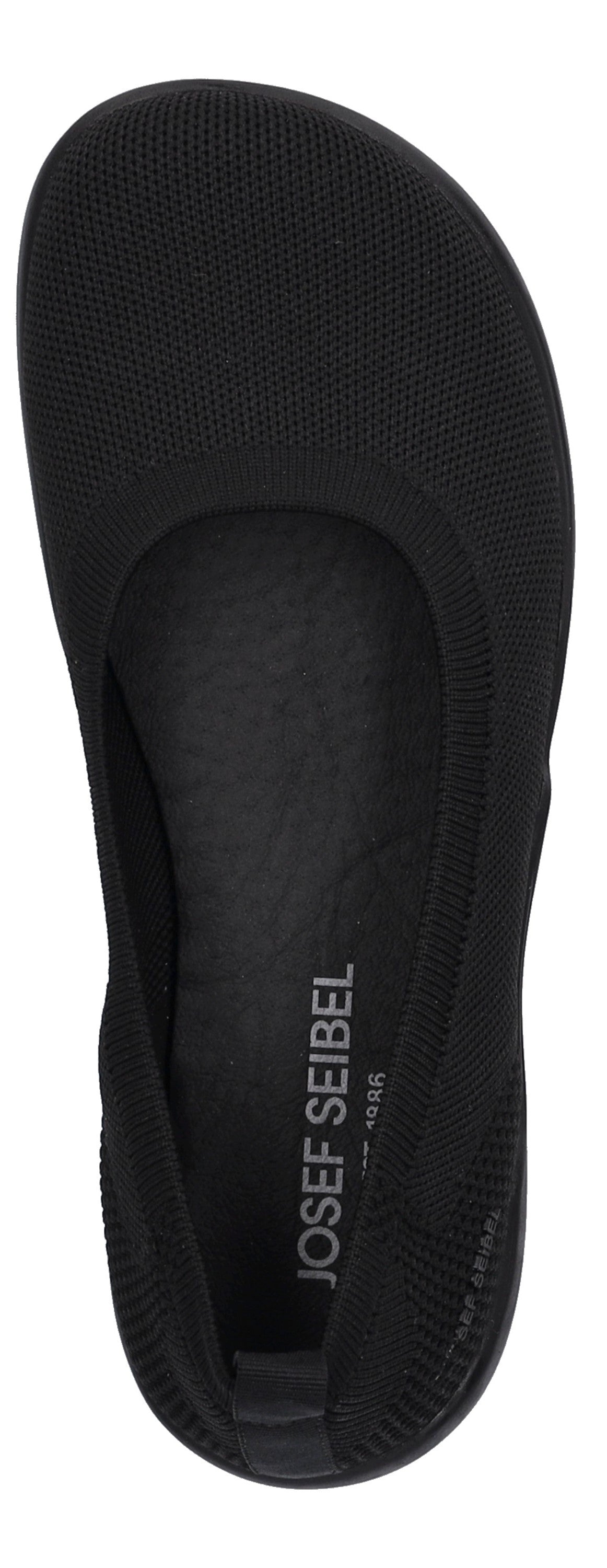 A black slip-on shoe.