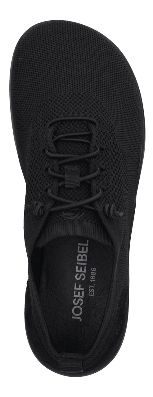 A black shoe with visible laces and the text "JOSEF SEIBEL EST. 1886".