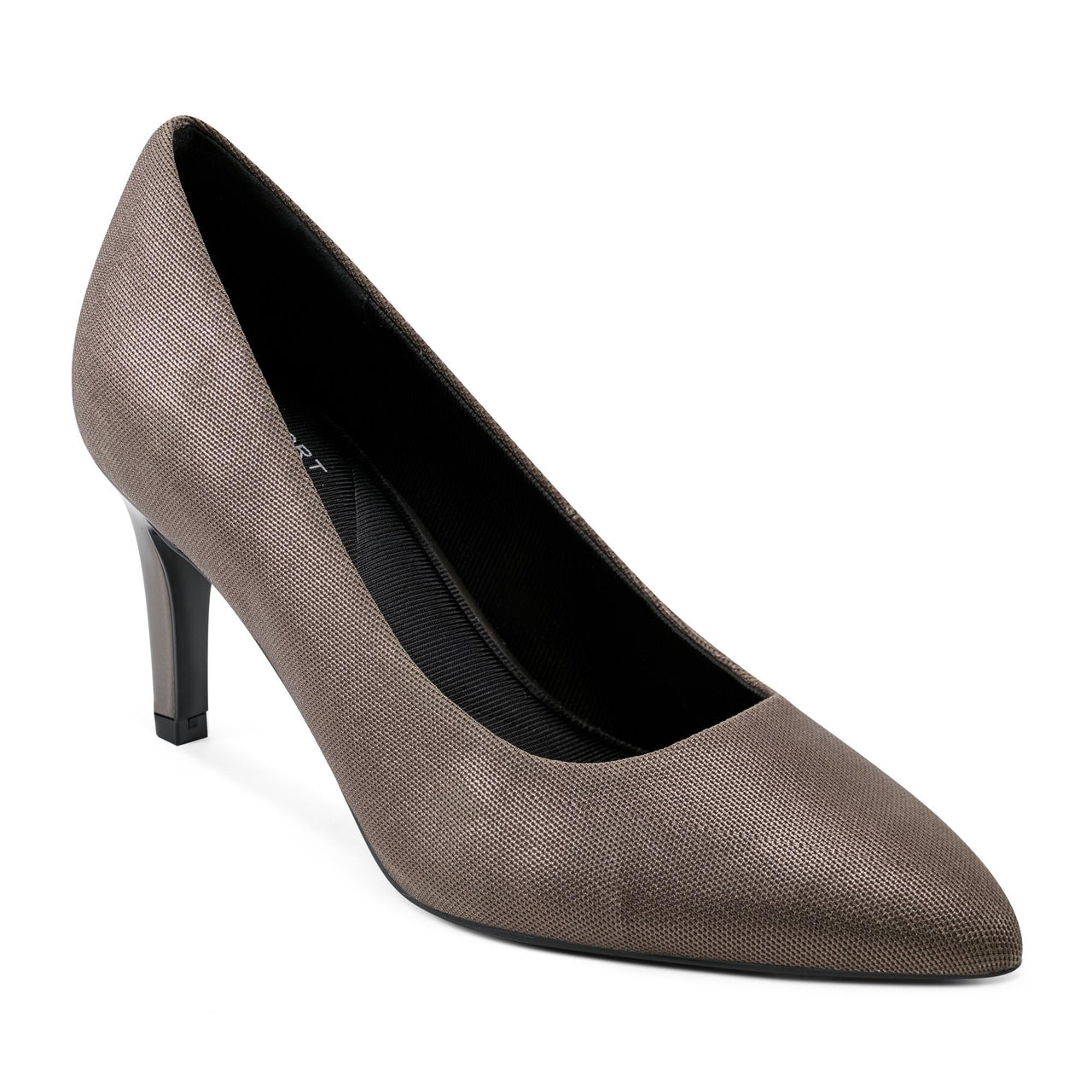 Closed-toe stiletto heel pump, gray