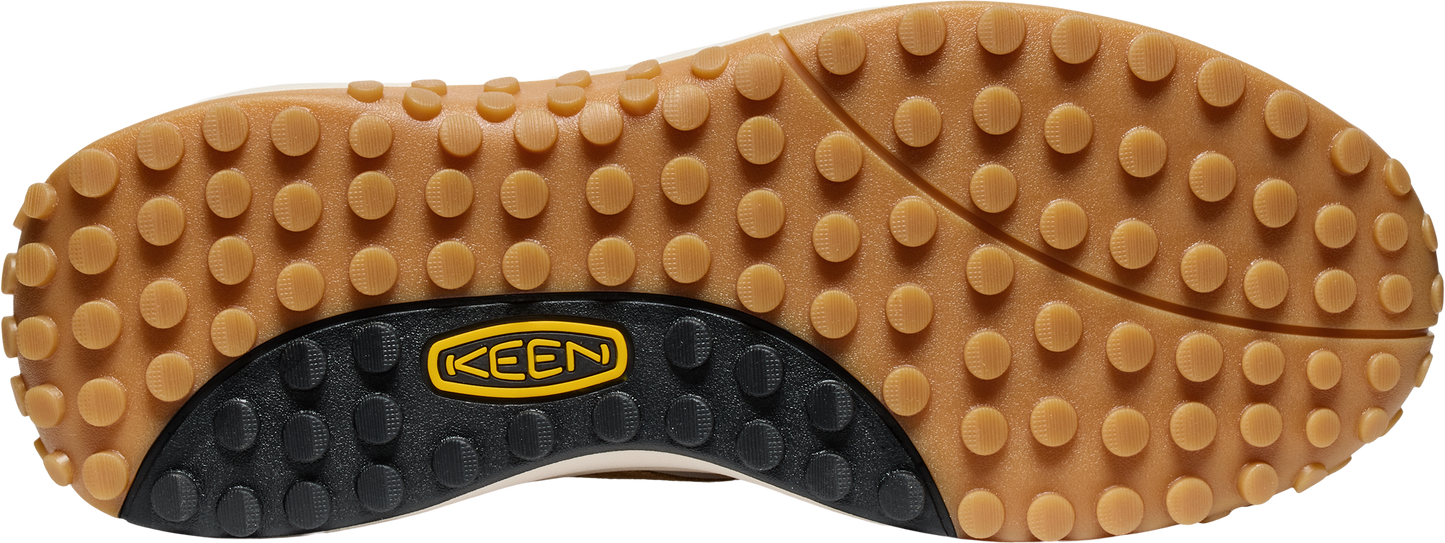 Shoe sole with KEEN logo.