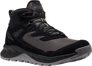 Black and gray mid-height hiking boot with lace-up closure and visible logo on the side.