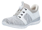 White/Blue Toggle Lace Up