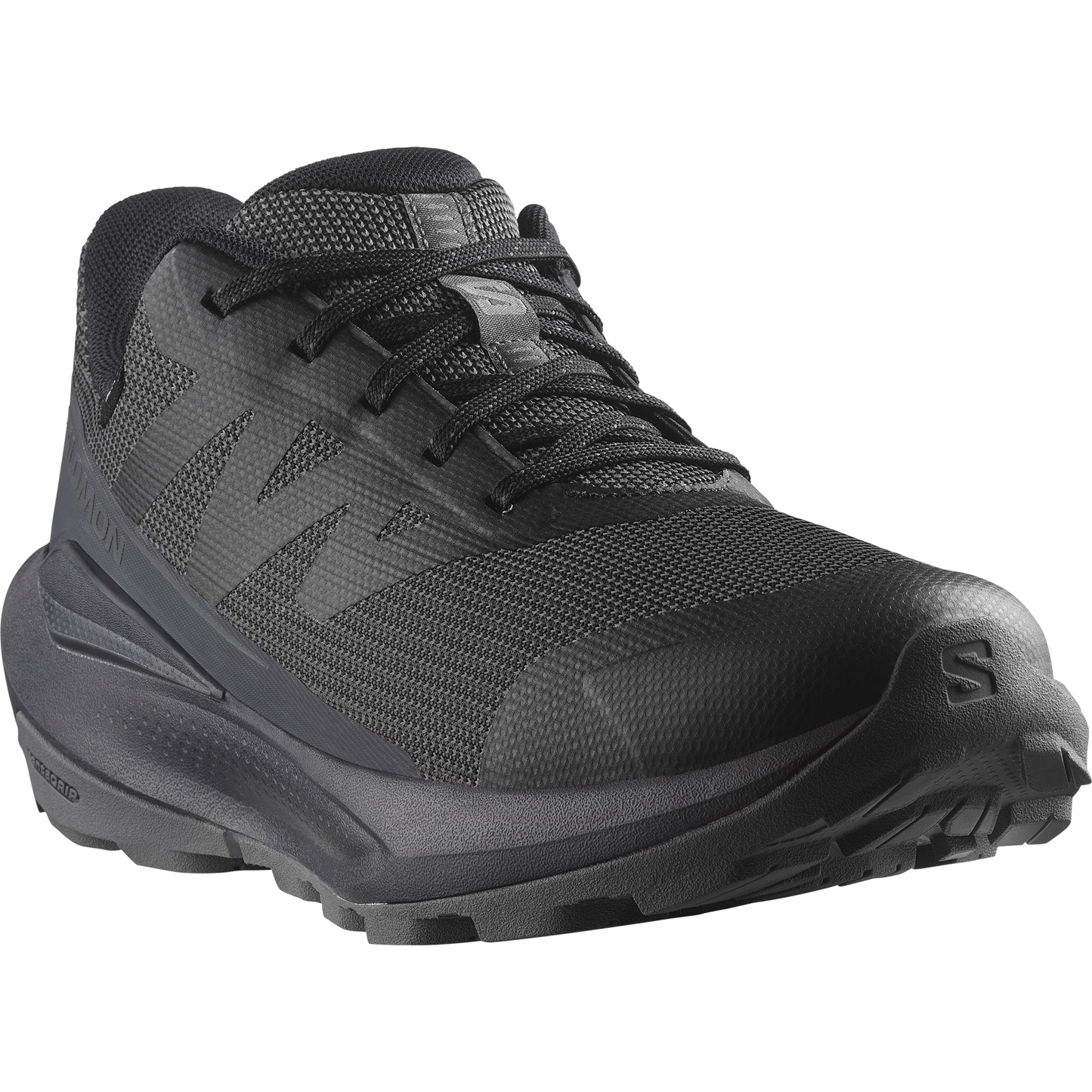 Black mid-top sneaker with repeating arrow pattern.