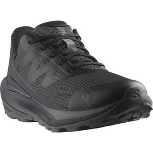 Black mid-top sneaker with repeating arrow pattern.