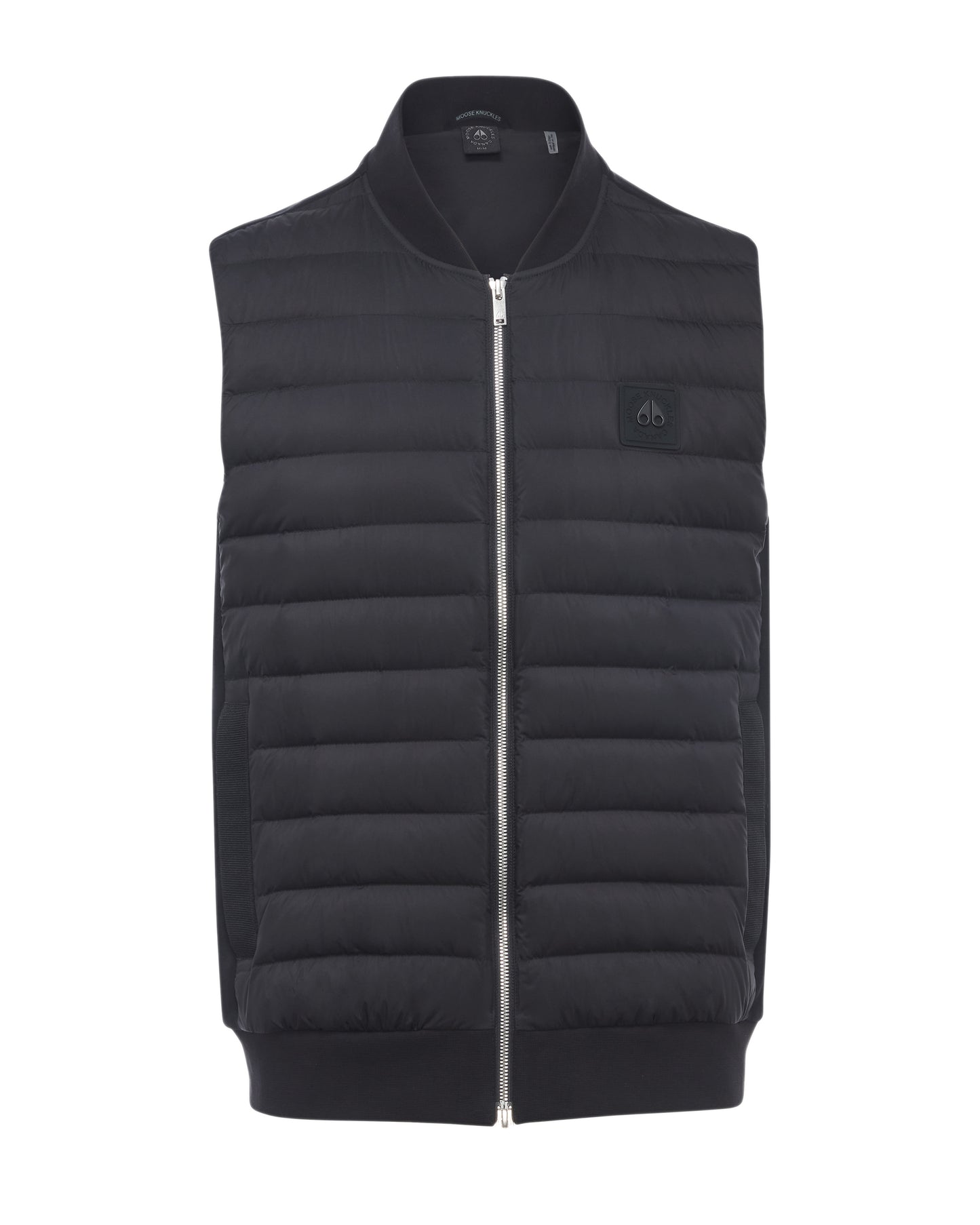 Black puffer vest with zipper