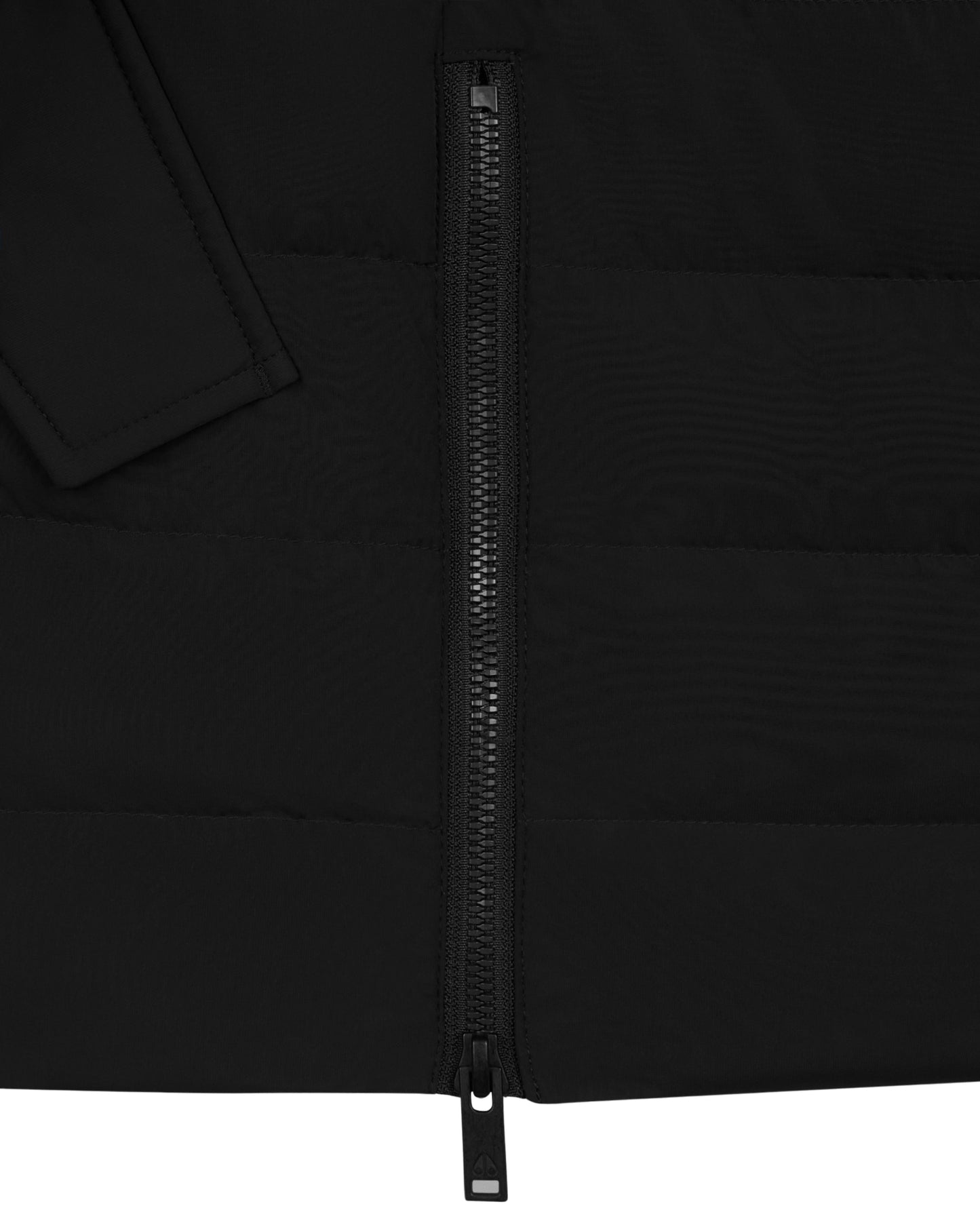 Close-up of a black zipper.