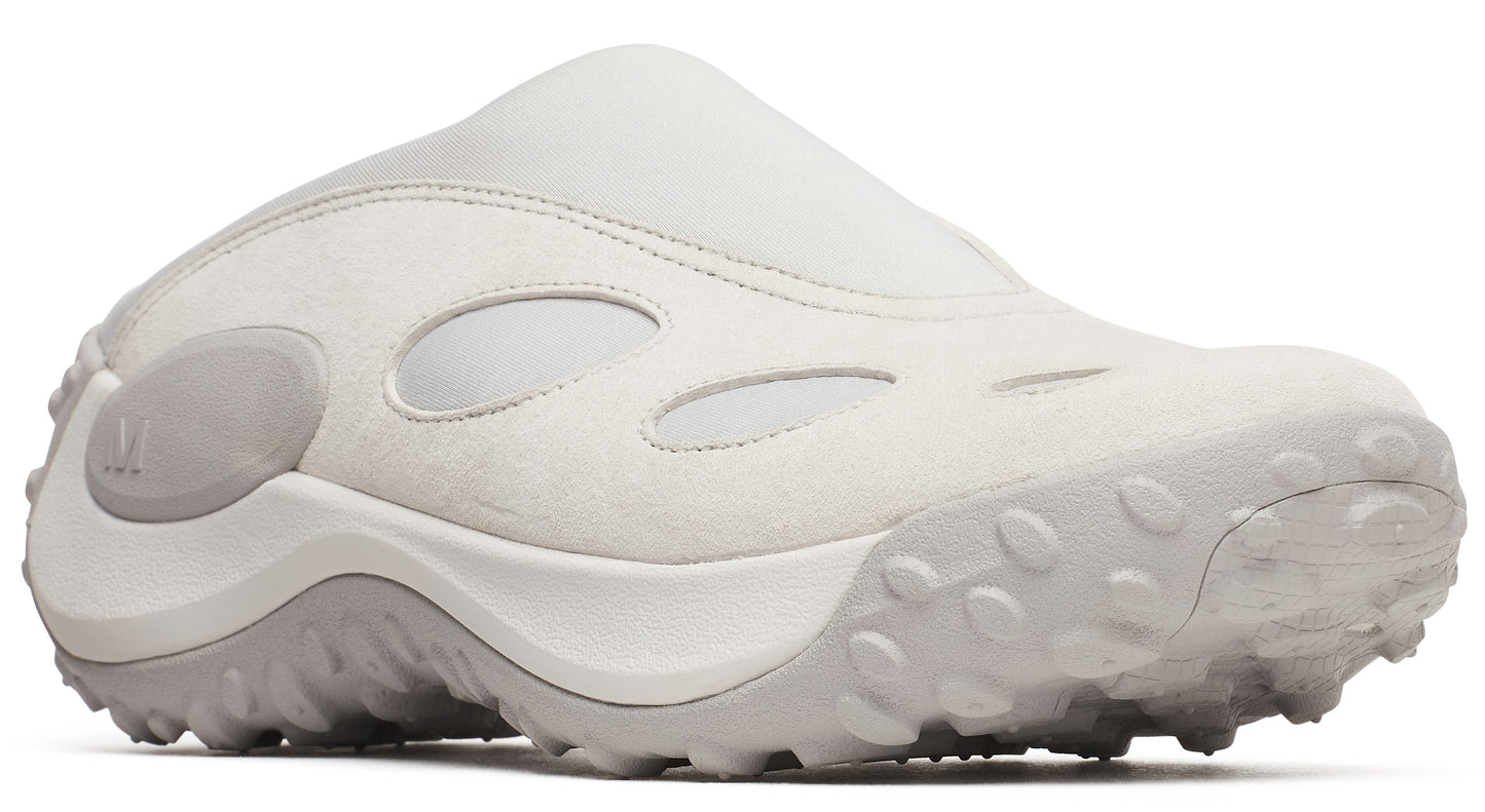 Off-white textured slip-on shoe with oval openings.
