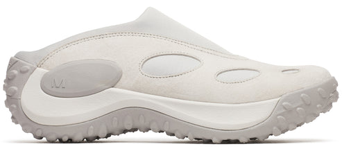Off-white slip-on shoe with round cutouts and lugged sole.
