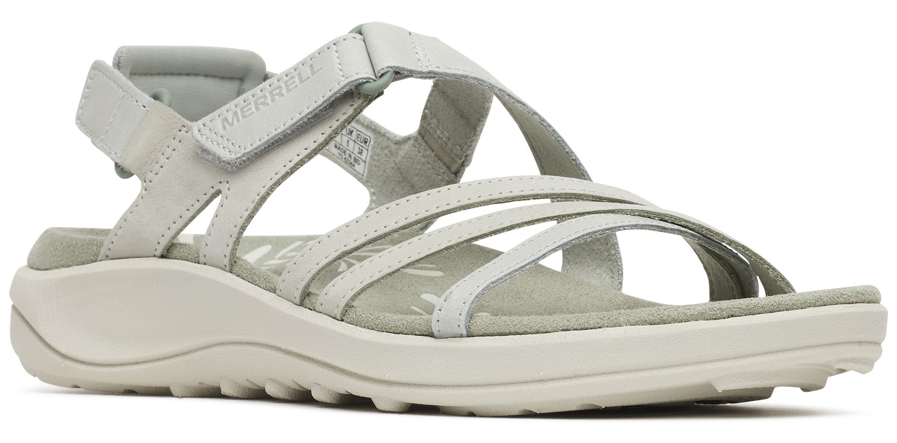 light gray sandal with multiple straps