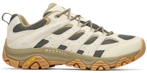 Beige and grey hiking shoe with a lug sole.