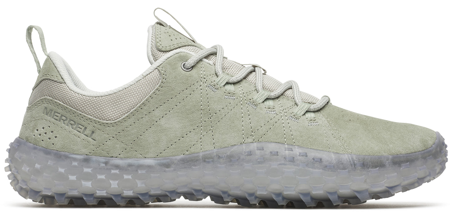 A light green athletic shoe with a light gray sole.