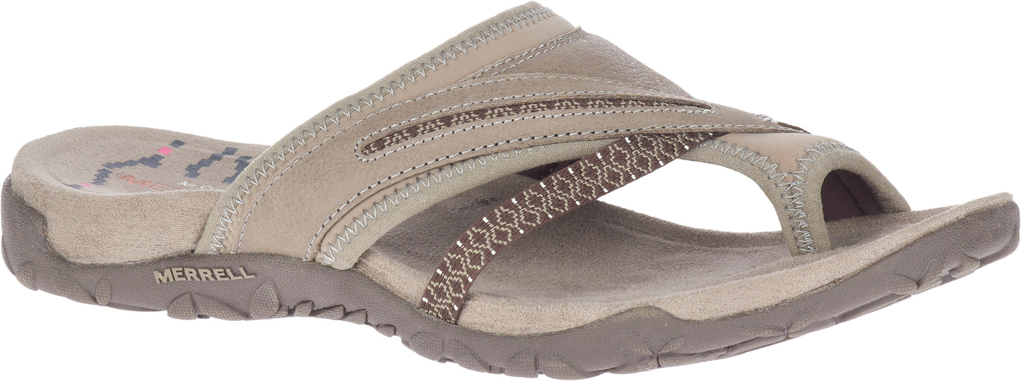 A light brown sandal.
