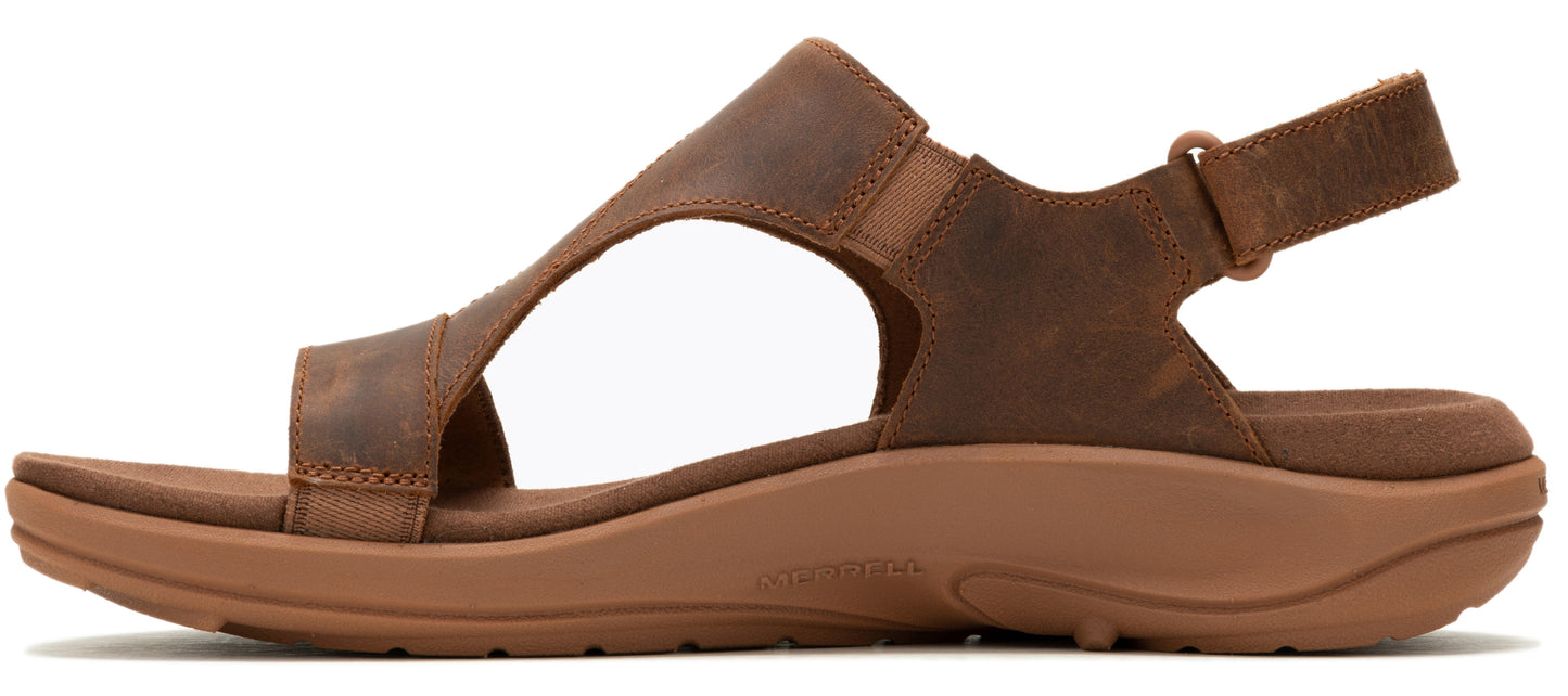 Brown leather sandal with straps.