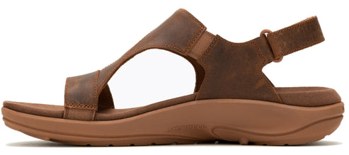 Brown leather sandal with straps.