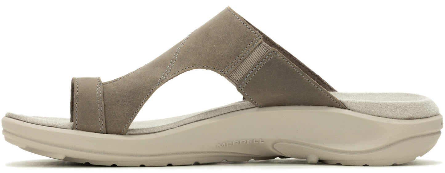 Taupe sandal with toe loop