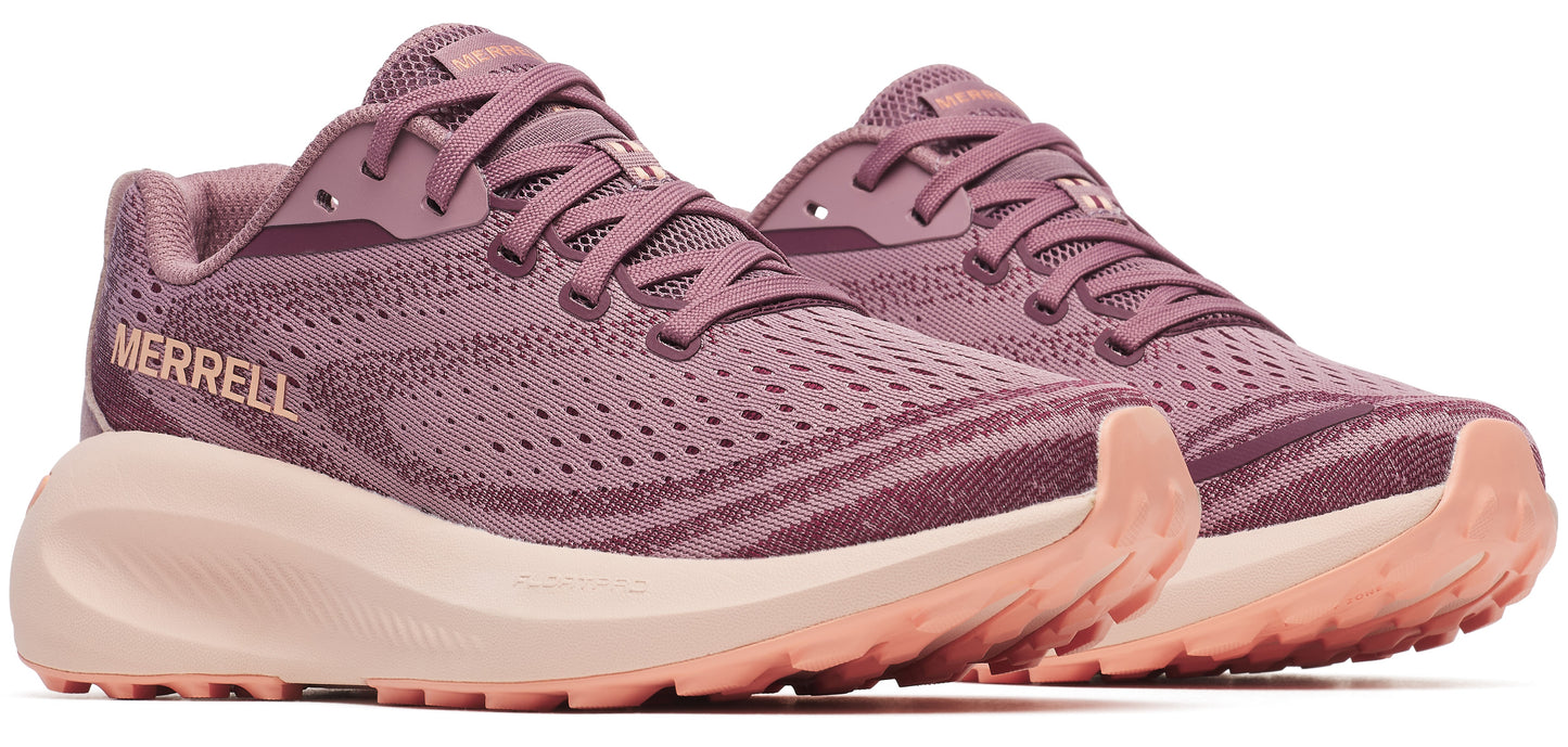 Pair of mauve sneakers with thick soles.