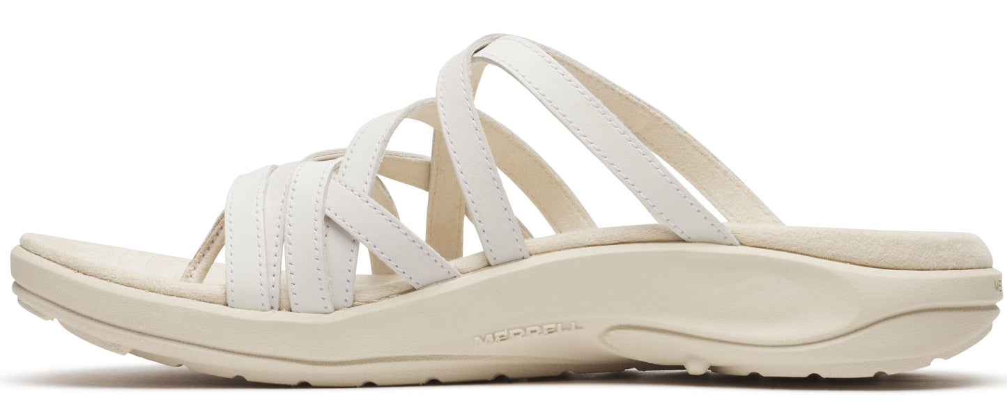 Off-white sandal with multiple straps.
