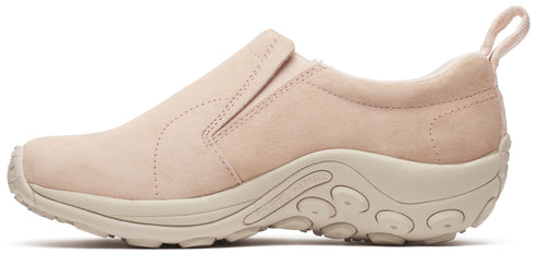 Slip on shoe in a neutral tan color with a low profile and pull tab on the heel.