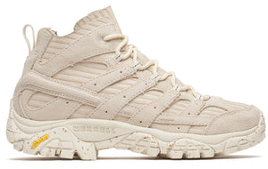 Tan hiking boot with laces and a textured sole.