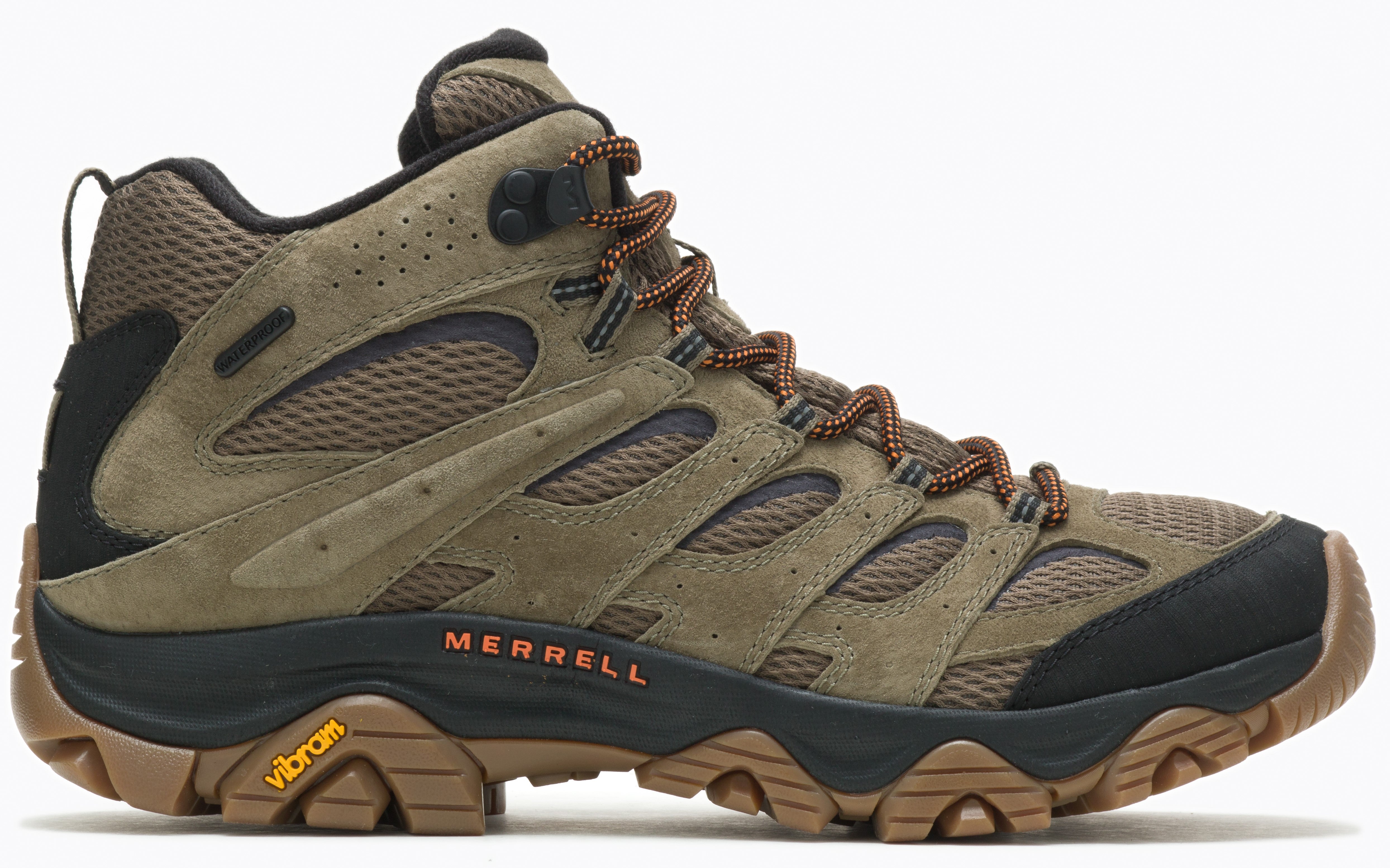 Men's Moab 3 Mid WP - Olive - Gum | Quarks Shoes