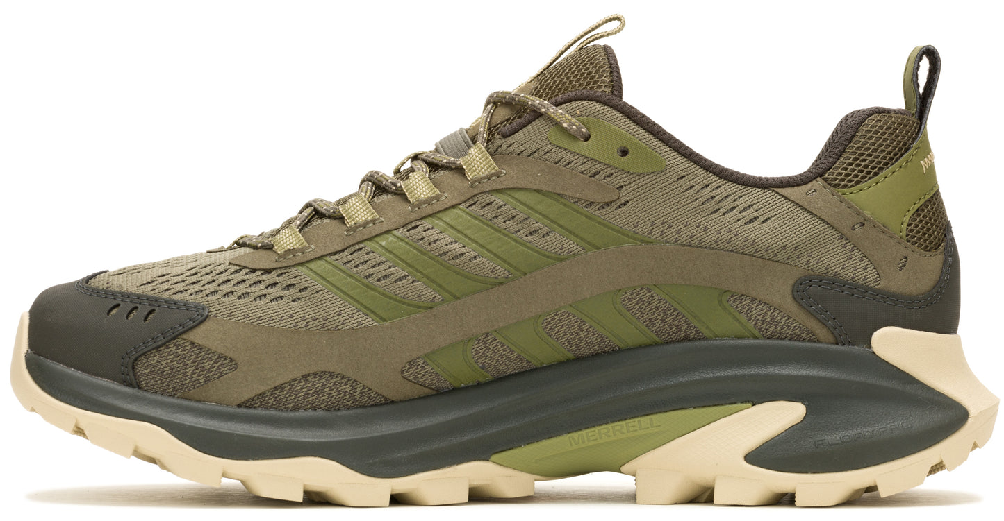 Olive-green sneaker with a lug sole and lace-up closure.