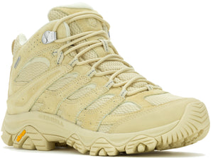Tan hiking boot with laces.