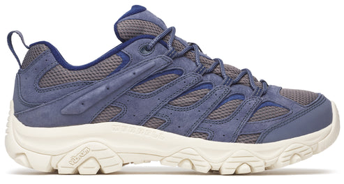 Blue low-top hiking shoe with a white sole.