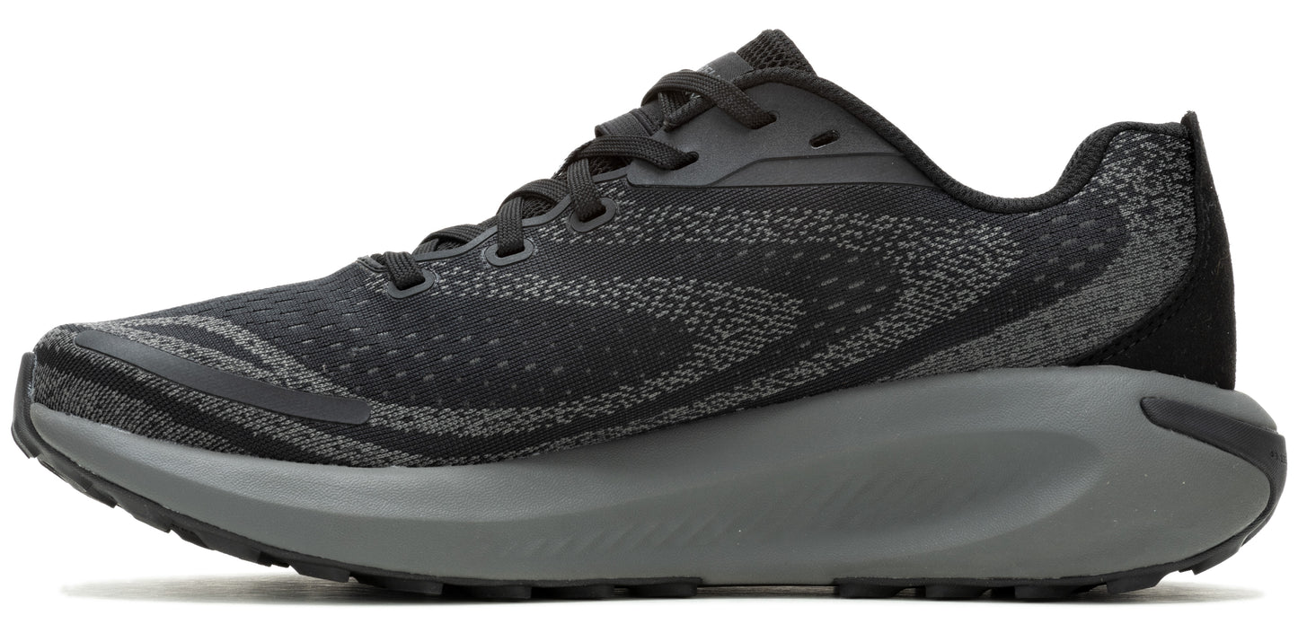 A dark gray running shoe featuring a chunky gray sole.
