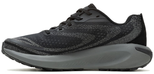 A dark gray running shoe featuring a chunky gray sole.