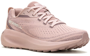 A lavender running shoe with a thick sole and "MERRELL" printed on the side.
