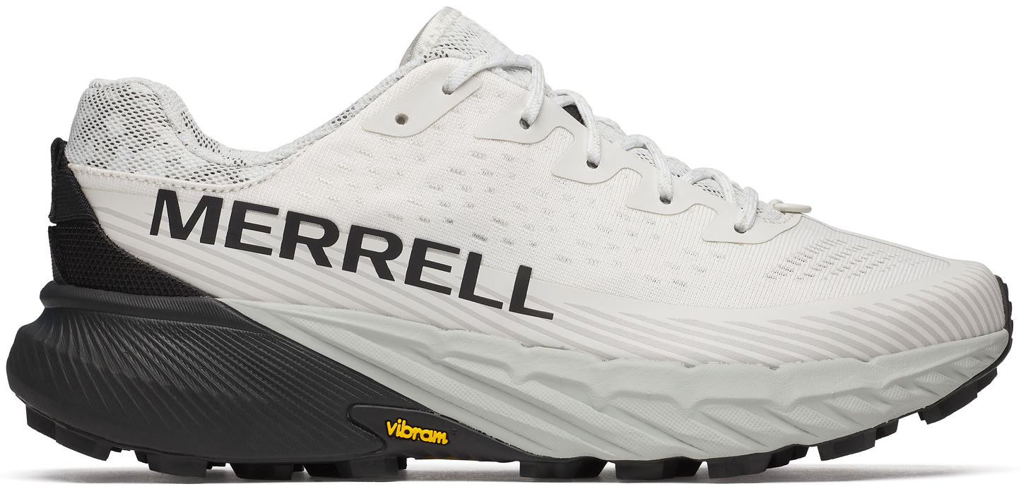 A shoe with the text MERRELL and a vibram logo.