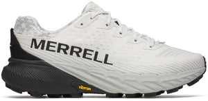 A shoe with the text MERRELL and a vibram logo.