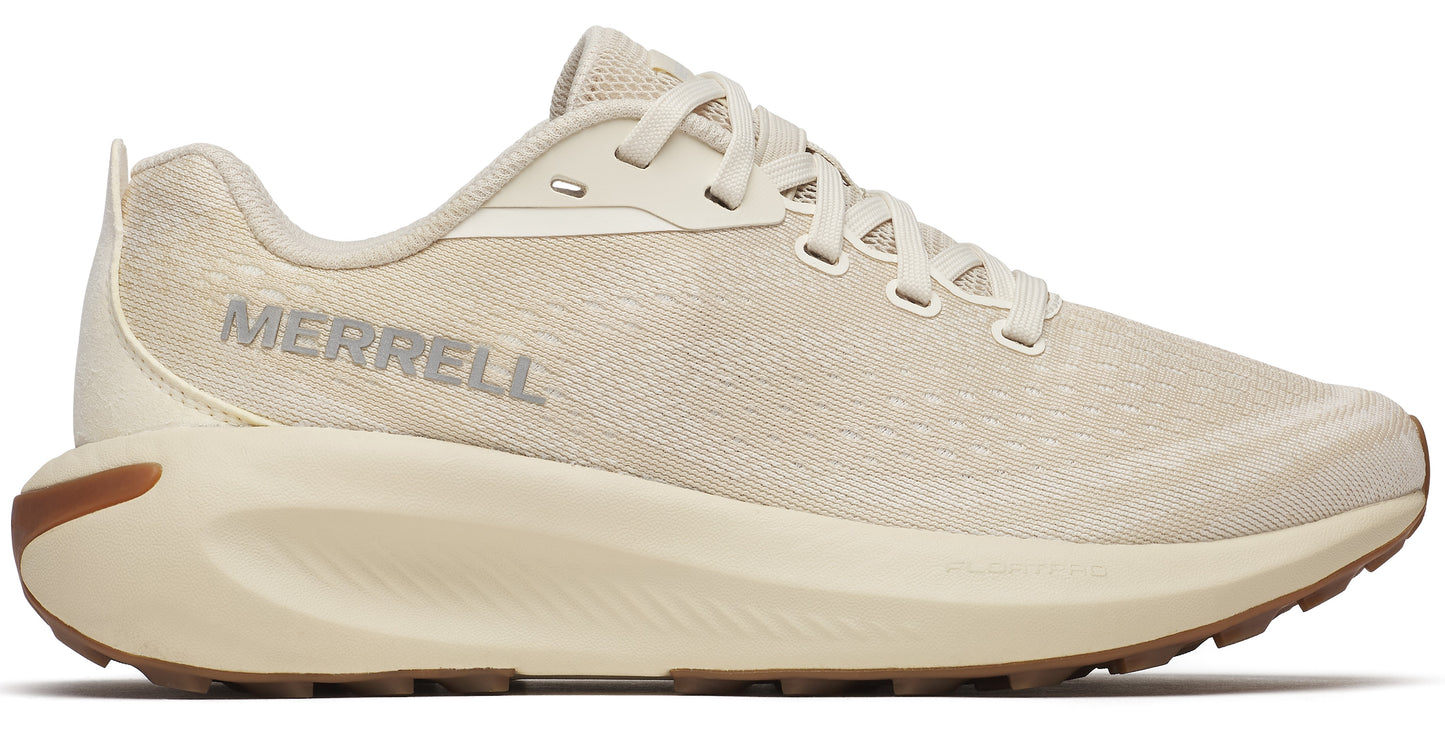 Beige running shoe with the text MERRELL along the side.