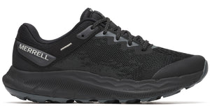 Black running shoe with visible "MERRELL" text.