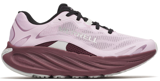 A light purple running shoe with dark laces and a burgundy midsole.