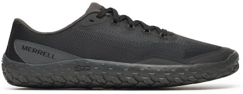A black athletic shoe with MERRELL text on the side.