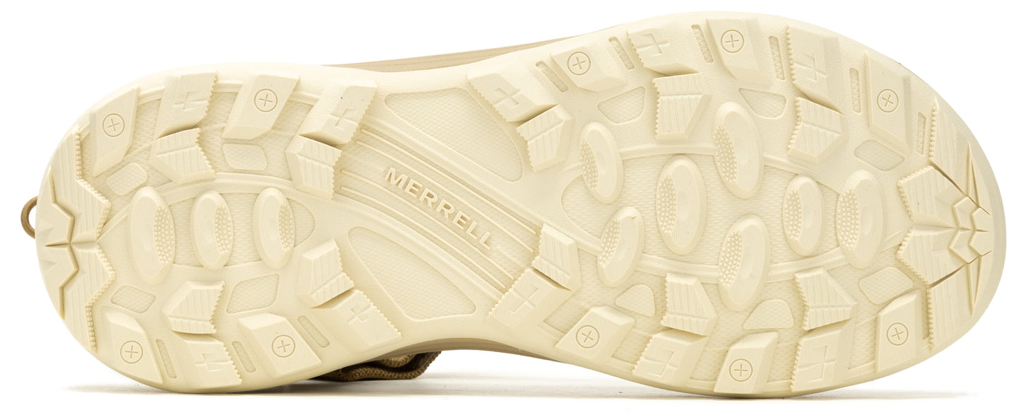 A shoe sole with the brand name MERRELL.