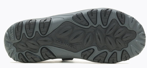 Shoe sole with tread pattern and MERRELL lettering.